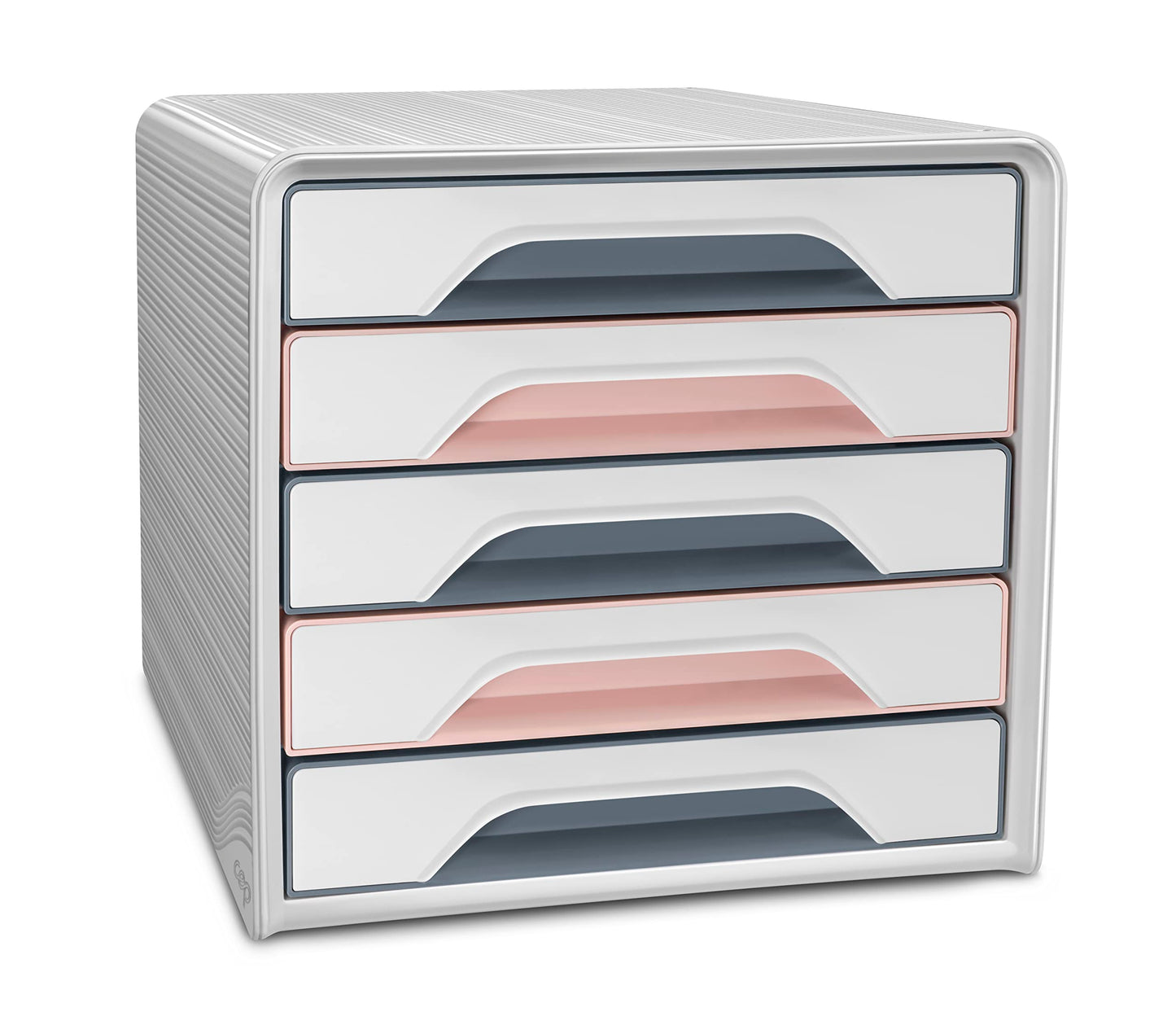 CEP Smoove Riviera 5 Drawer Filing Unit Organiser - Water Green/Storm Grey
