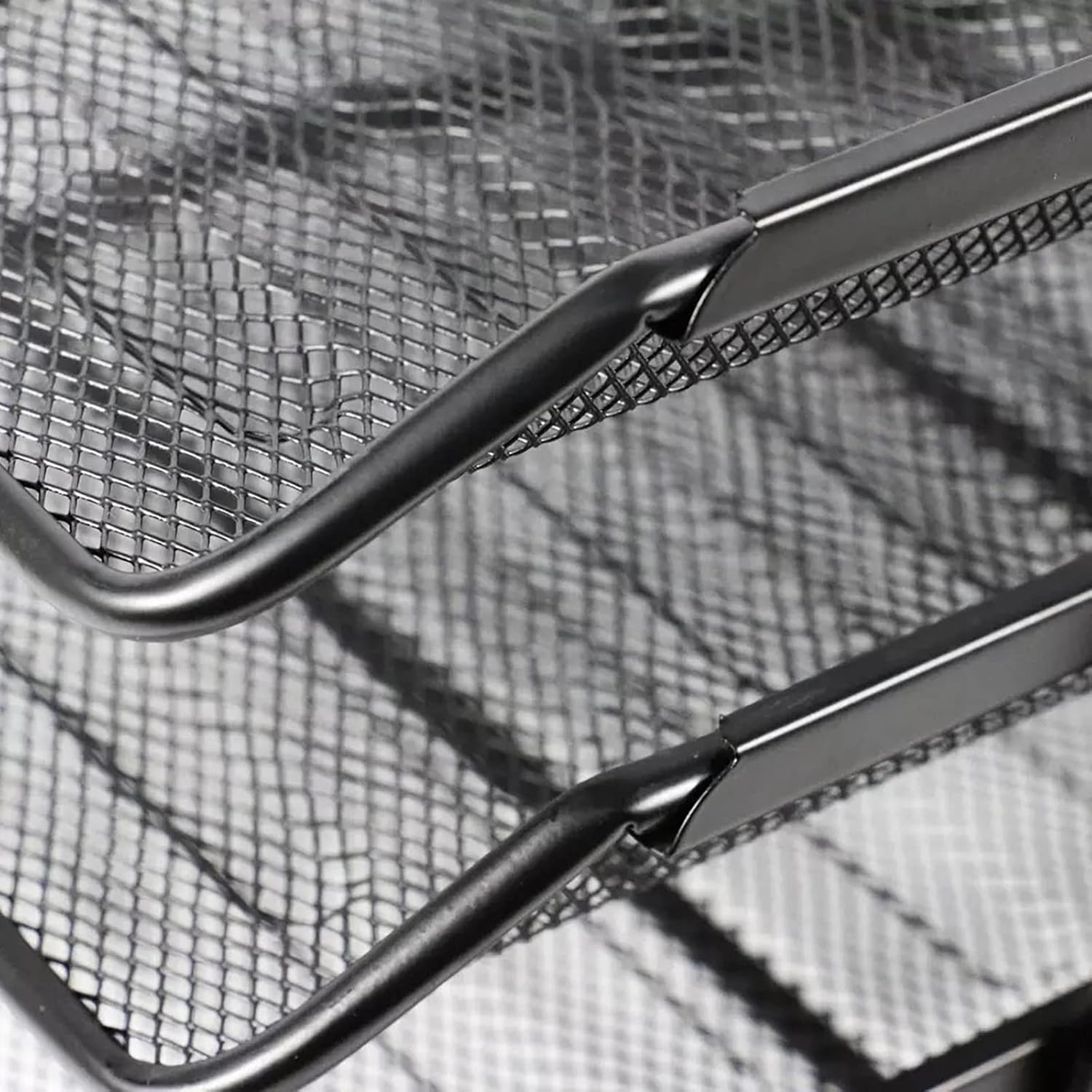 Detectalia Black 3 Tier A4 File Organiser Tray Office Cabinet File Folder Computer Desk Drawer Organizer Black Metal Mesh Material