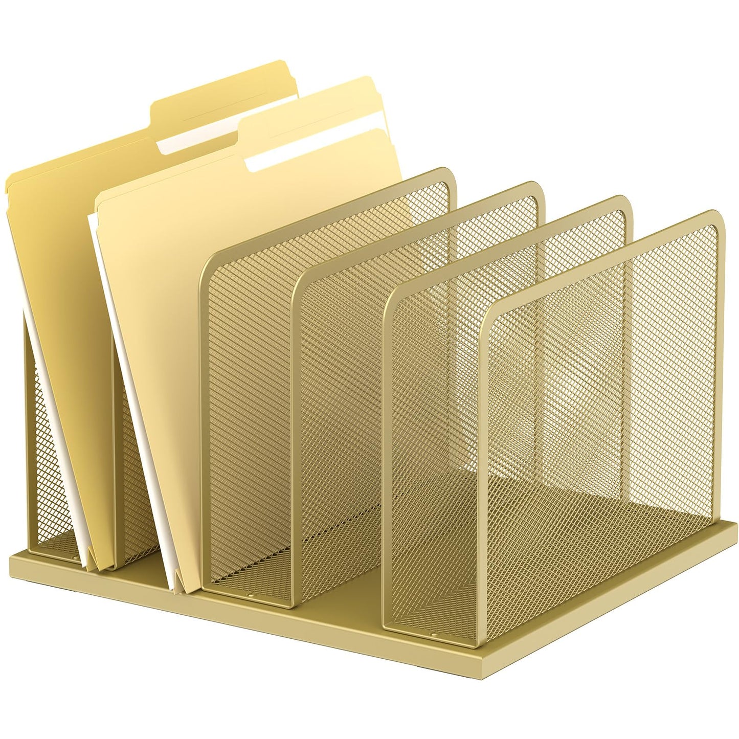Kuntine.B Desk File Organizer 5 Sections Upright Mesh Desktop Organizer File Sorter Office Organization File Holder for Home, Office & Classroom
