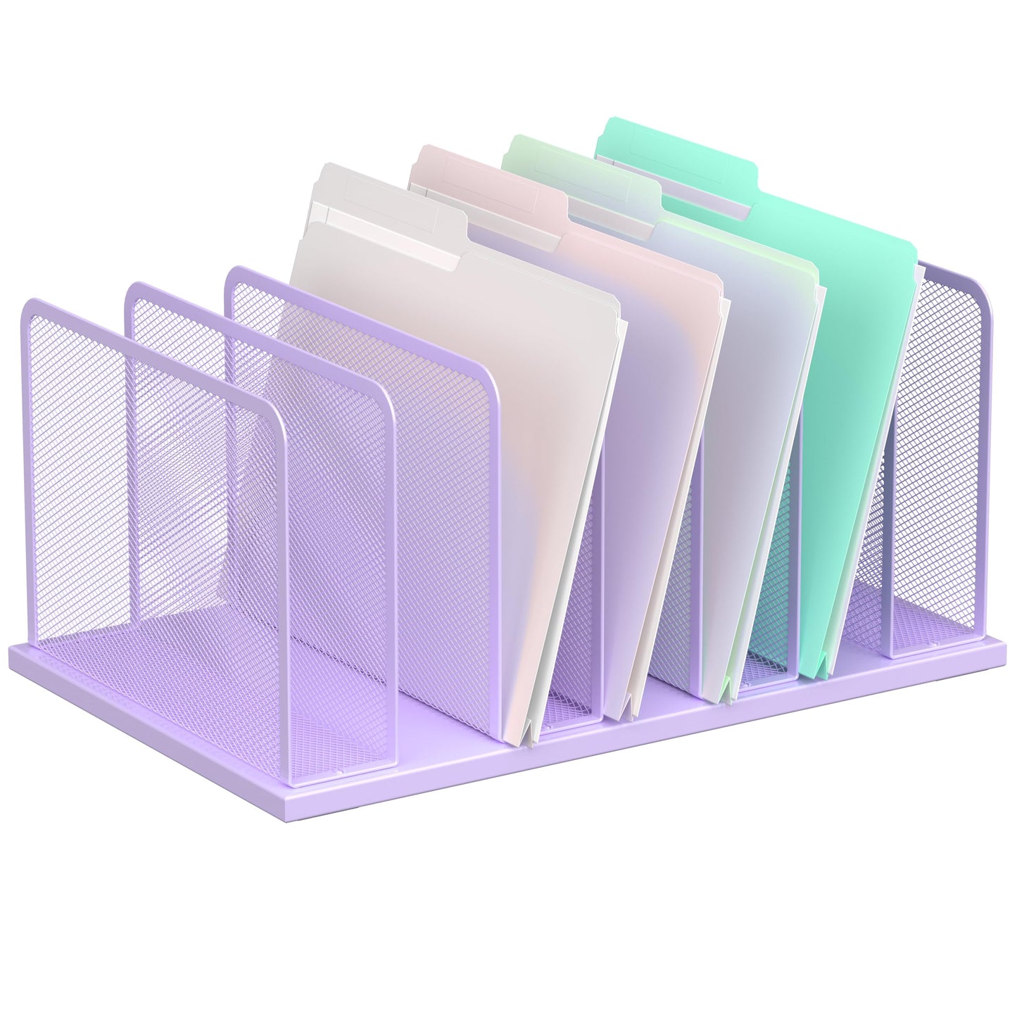 Kuntine.B Desk File Organizer 5 Sections Upright Mesh Desktop Organizer File Sorter Office Organization File Holder for Home, Office & Classroom
