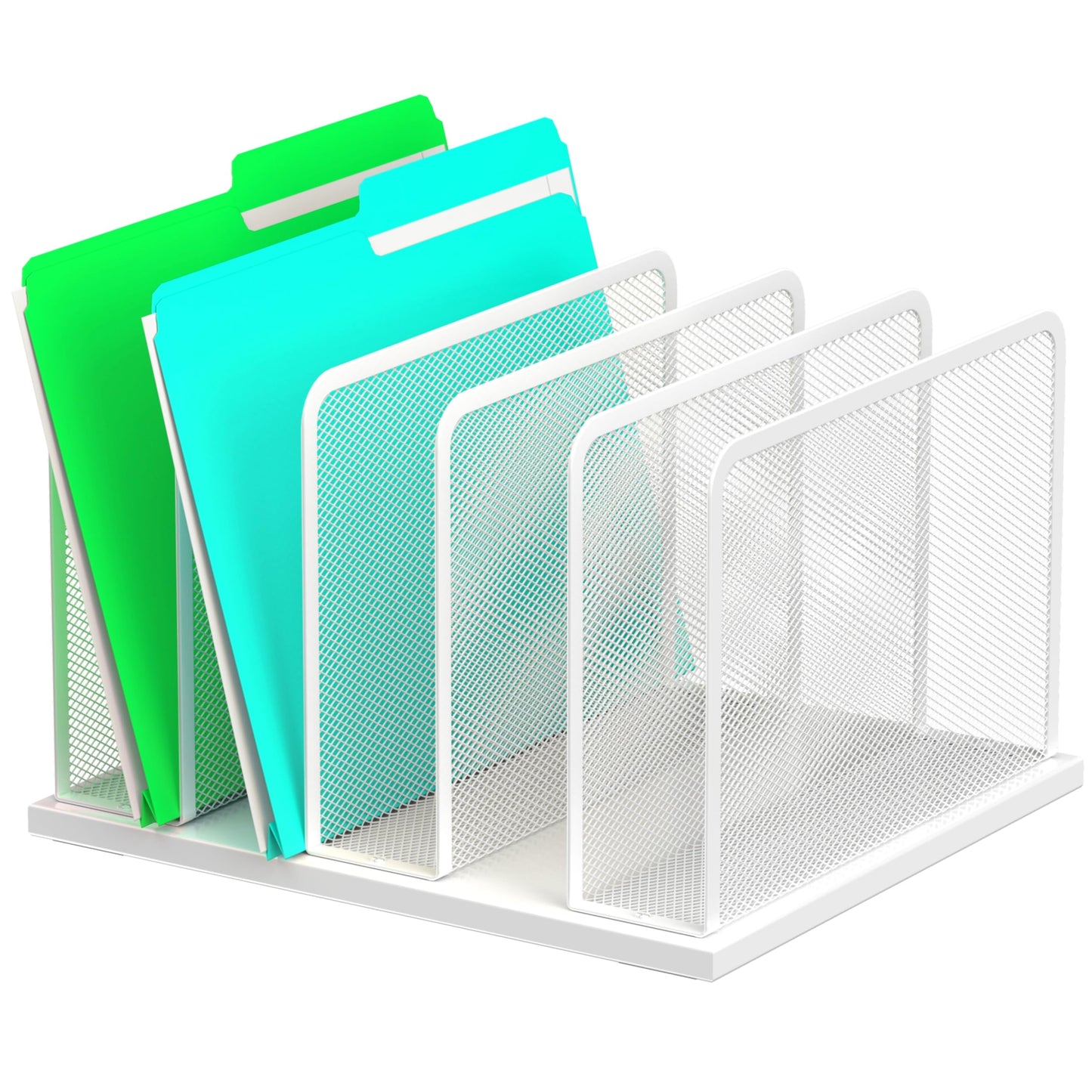 Kuntine.B Desk File Organizer 5 Sections Upright Mesh Desktop Organizer File Sorter Office Organization File Holder for Home, Office & Classroom