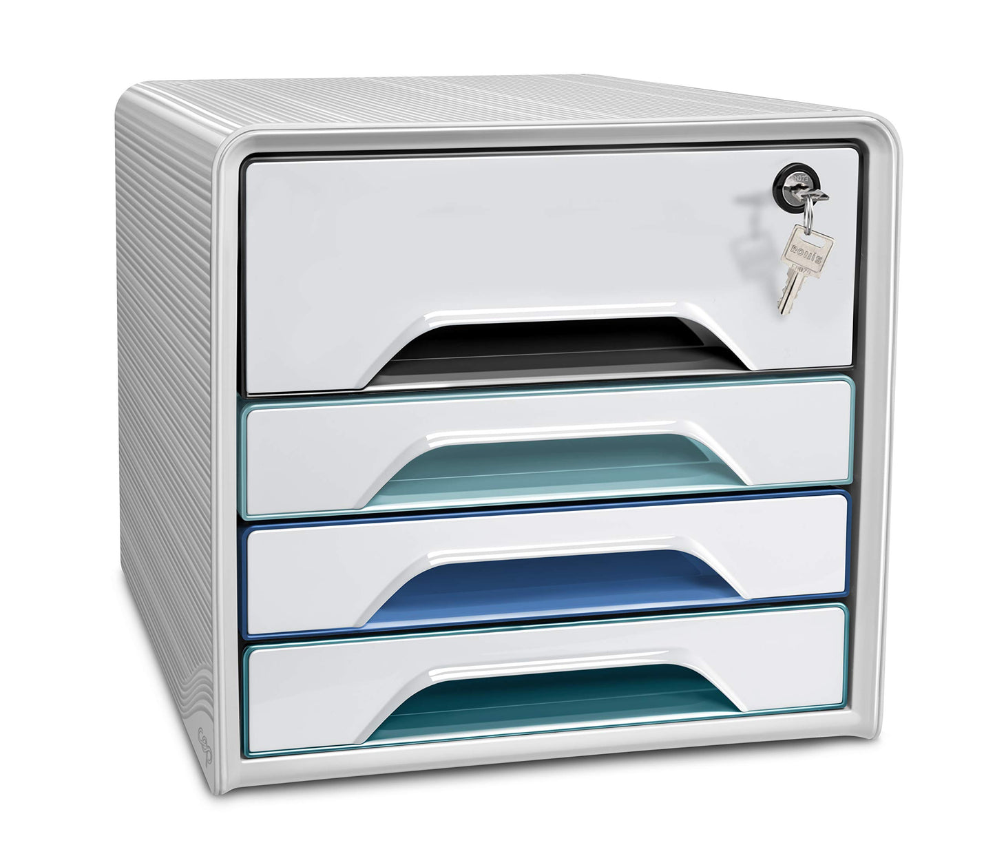 CEP Smoove Riviera 5 Drawer Filing Unit Organiser - Water Green/Storm Grey