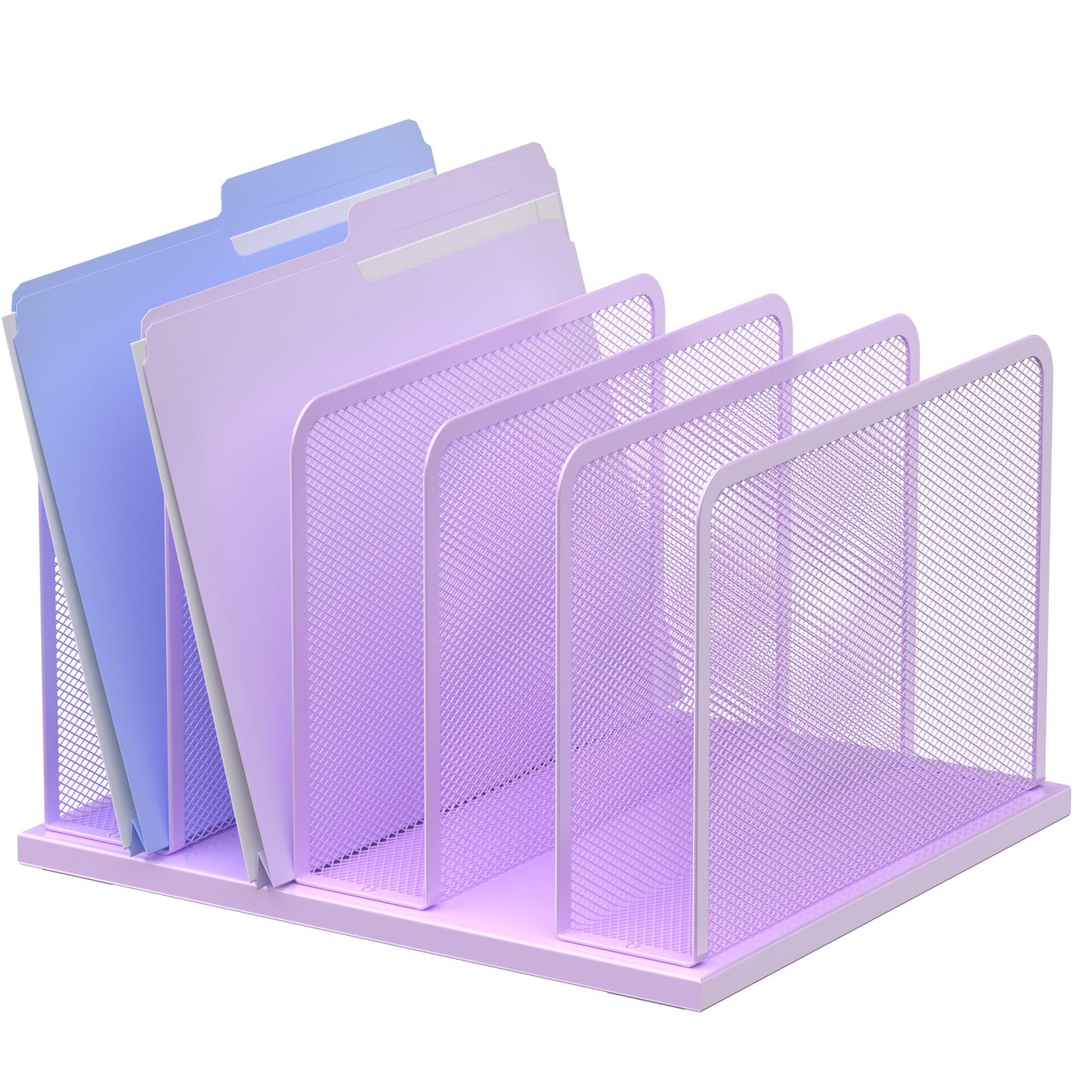 Kuntine.B Desk File Organizer 5 Sections Upright Mesh Desktop Organizer File Sorter Office Organization File Holder for Home, Office & Classroom