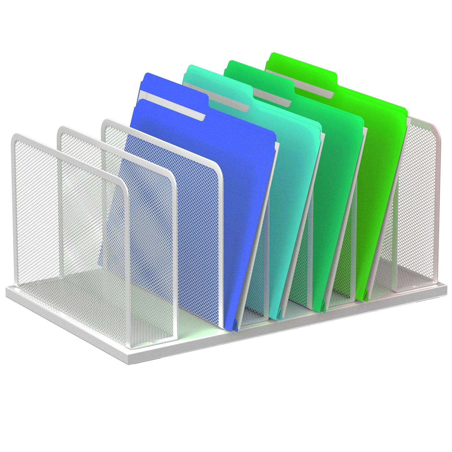 Kuntine.B Desk File Organizer 5 Sections Upright Mesh Desktop Organizer File Sorter Office Organization File Holder for Home, Office & Classroom
