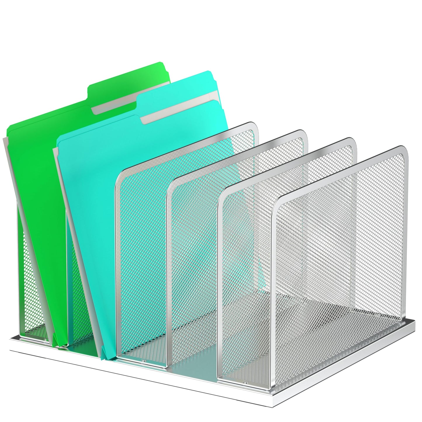 Kuntine.B Desk File Organizer 5 Sections Upright Mesh Desktop Organizer File Sorter Office Organization File Holder for Home, Office & Classroom